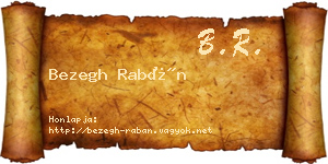 Bezegh Rabán névjegykártya